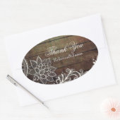 Moderne landelijke schuur houten kant rustieke bru ovale sticker (Envelop)