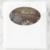 Moderne landelijke schuur houten kant rustieke bru ovale sticker (Tas)