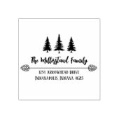 Moderne Landelijke Sparren Script Retouradres Stem Rubberstempel (Afrduk)