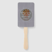 Moderne landelijke windmolen grijze stenen schuur  handwaaier (Achterkant)