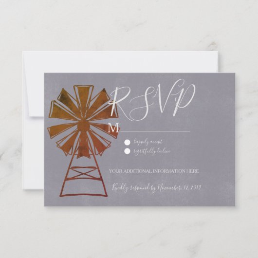 Moderne landelijke windmolensteen kaart (Voorkant)