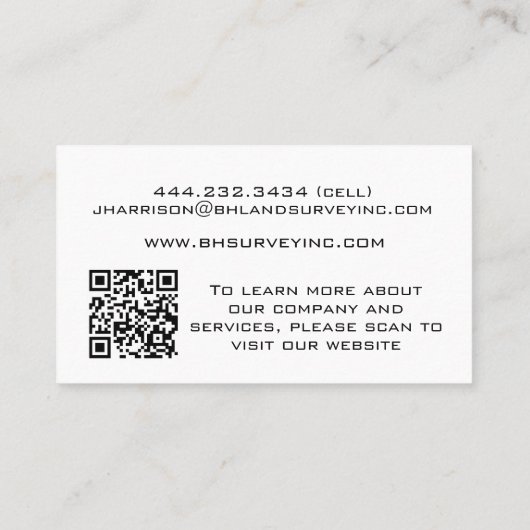 Moderne landenquête — QR-code Visitekaartje (Achterkant)