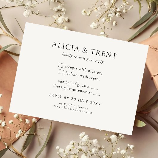 Moderne Landgoed RSVP Kaart | Minimalistisch Elega