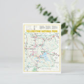 Moderne landkaart Yellowstone National Park Briefkaart (Staand voorkant)