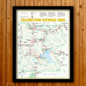 Moderne landkaart Yellowstone National Park Poster