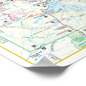 Moderne landkaart Yellowstone National Park Poster (Hoek)