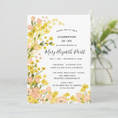 Moderne landroze bloemenbegrafenis kaart (Staand voorkant)