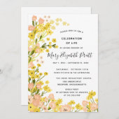 Moderne landroze bloemenbegrafenis kaart (Voorkant / Achterkant)