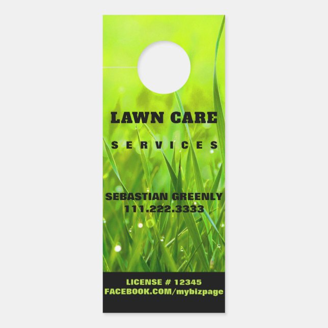 *~* Moderne Landscaping Green Grass Lawn Care Deurhanger (Voorkant)