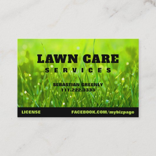 *~* Moderne Landscaping Green Grass Lawn Care Visitekaartje (Voorkant)