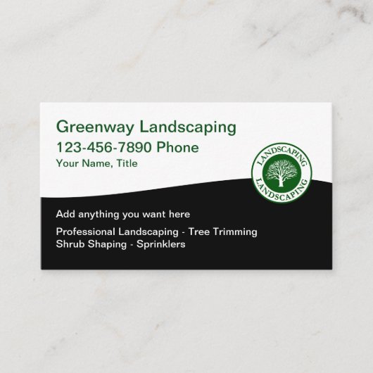Moderne Landscaping Services Business Profile Card Visitekaartje (Voorkant)