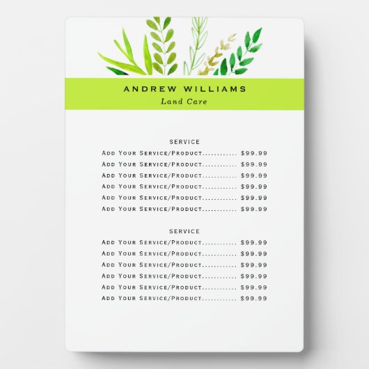 Moderne landschappelijke zorgplanningList Fotoplaat (voorkant)