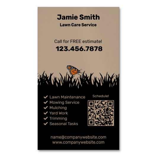 Moderne landschapsarchitectuur - gazonverzorging magnetisch visitekaartje (Voorkant Verticaal)