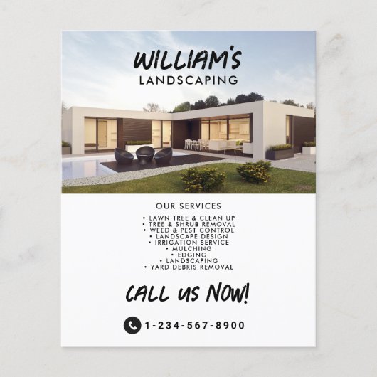 Moderne Landschapsarchitectuur Tuinontwerper Lansc Flyer (Voorkant)