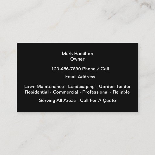 Moderne landschapsarchitectuur visitekaartje (Achterkant)