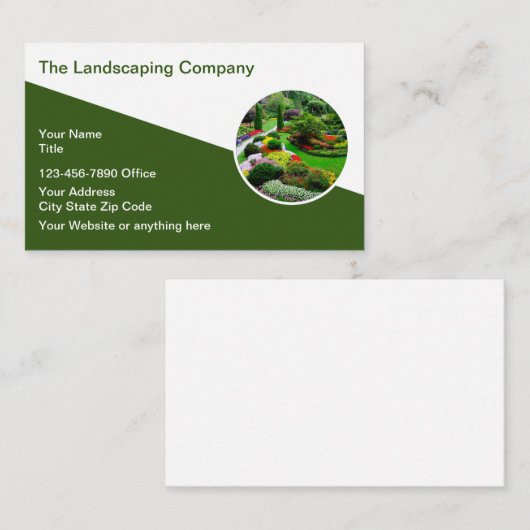 Moderne landschapsarchitectuur Visitekaartjes (Voorkant / Achterkant)