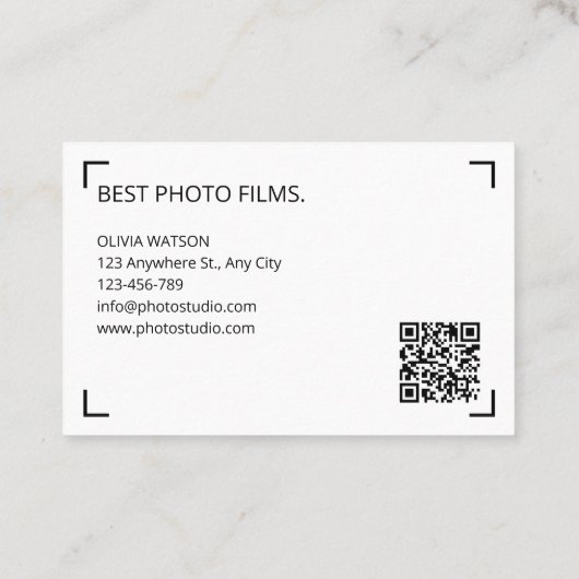 Moderne landschapsfoto en QR-code Visitekaartje (Achterkant)