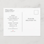 Moderne landschapsfotobruiloft met behoud van datu aankondigingskaart (Achterkant)