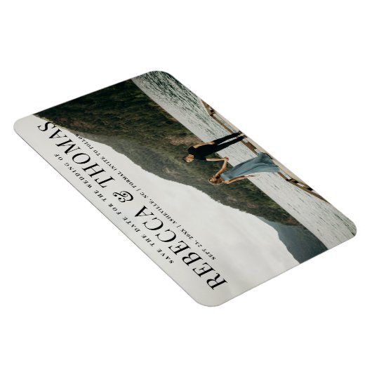 Moderne landschapsfotobruiloft met behoud van datu magneet (Rechterzijde)