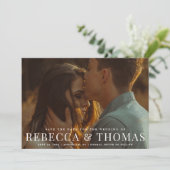 Moderne landschapsfotobruiloft met behoud van datu save the date (Staand voorkant)