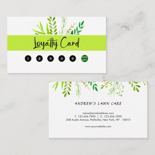Moderne landschapszorg klantenkaartje (Voorkant / Achterkant)