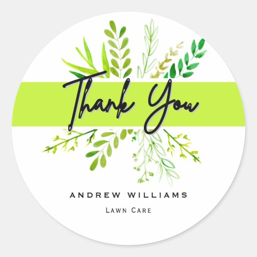 Moderne landschapszorg ronde sticker (Voorkant)