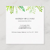 Moderne landschapszorg vierkante visitekaartje (Achterkant)