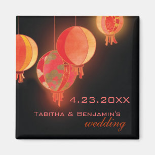 Moderne Lantaarns Wedding Save the Date Magneet