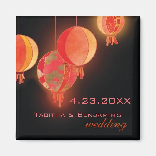 Moderne Lantaarns Wedding Save the Date Magneet (Voorkant)