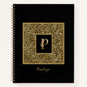 Moderne laopard Gold Personal Monogram Letter P Notitieboek (Voorkant)