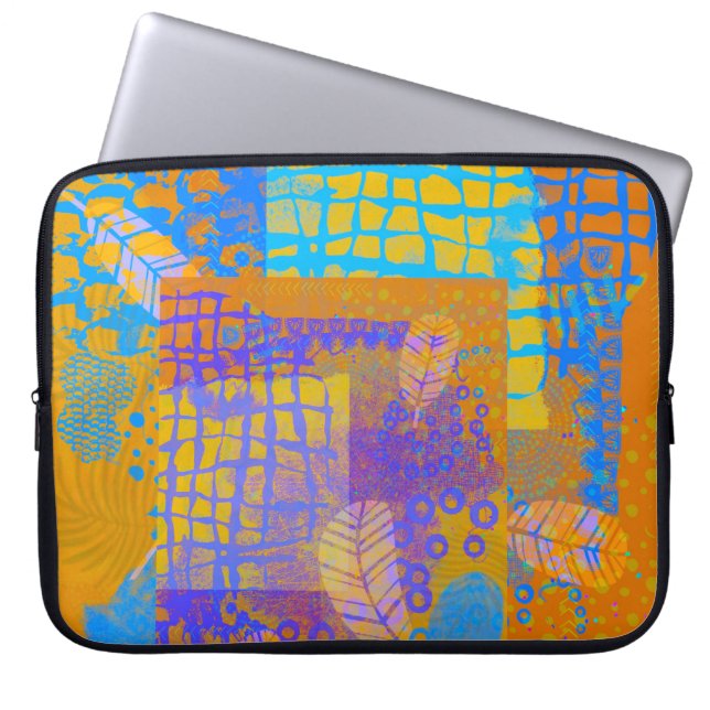 Moderne laptophoes met Abstracte Natuur Laptop Sleeve (Voorkant)