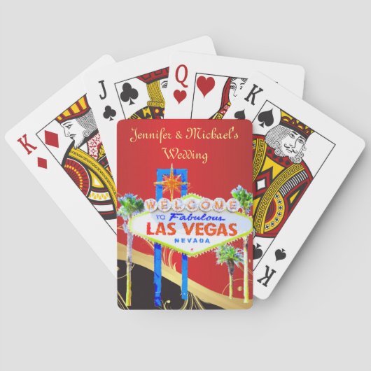 Moderne Las Vegas Huwelijk Pokerkaarten (Achterkant)
