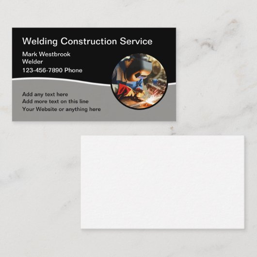 Moderne lasconstructie visitekaartje (Voorkant / Achterkant)