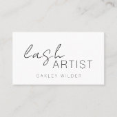 Moderne Lash Artist Script QR-code Visitekaartje (Voorkant)