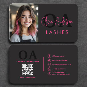Moderne Lash Tech QR-code foto Visitekaartje