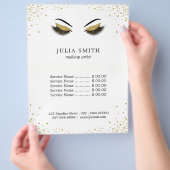 Moderne Lashes met Gold Glitter Makeup Artist Flyer (Hand)