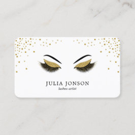 Moderne Lashes met Gold Glitter Makeup Artist Visitekaartje