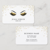 Moderne Lashes met Gold Glitter Makeup Artist Visitekaartje (Voorkant / Achterkant)