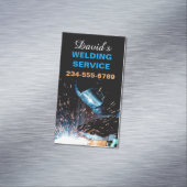 Moderne lassen en metaalfabricage foto magnetisch visitekaartje (Voorbeeld)