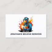 Moderne Lasser Metalen Lassen Fabricatie Aannemer Visitekaartje (Voorkant)