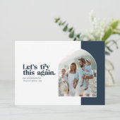 Moderne laten we dit opnieuw proberen moderne Kers Feestdagenkaart (Staand voorkant)