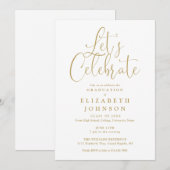 Moderne laten we feest vieren Gouden Script Afstud Kaart (Voorkant / Achterkant)