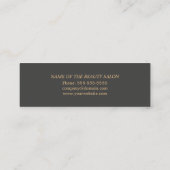 Moderne Latijn, donkergrijs, gouden lips, artiest Mini Visitekaartje (Achterkant)