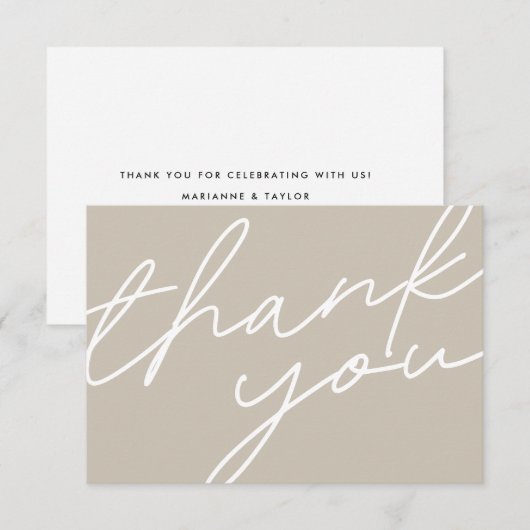 Moderne Latijnse lichte tijdrovende kalligrafie Bedankkaart (Voorkant / Achterkant)