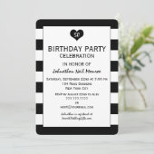 Moderne Latijnse zwarte en witte stripes, zaterdag Kaart (Staand voorkant)