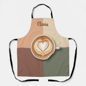 Moderne Latte Art Hart  Schort (Voorkant)