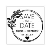 Moderne Laurel Circular Save the Date Wedding Zelfinktende Stempel (Design)