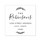 Moderne Laurel familienaam retouradres Zelfinktende Stempel (Design)