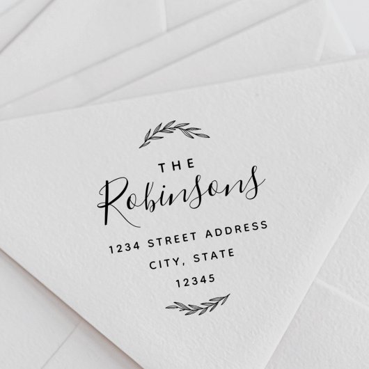 Moderne Laurel familienaam retouradres Zelfinktende Stempel