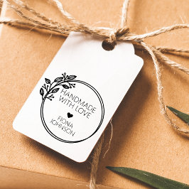 Moderne Laurel Ronde Handgemaakt Met Liefde Zelfinktende Stempel